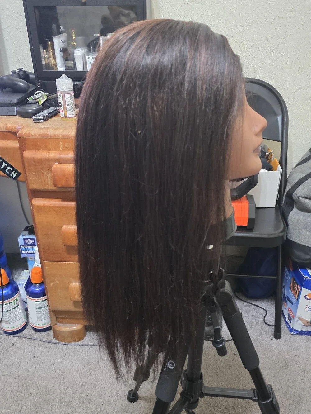 16 inch Human Hair Hand Sewn wig